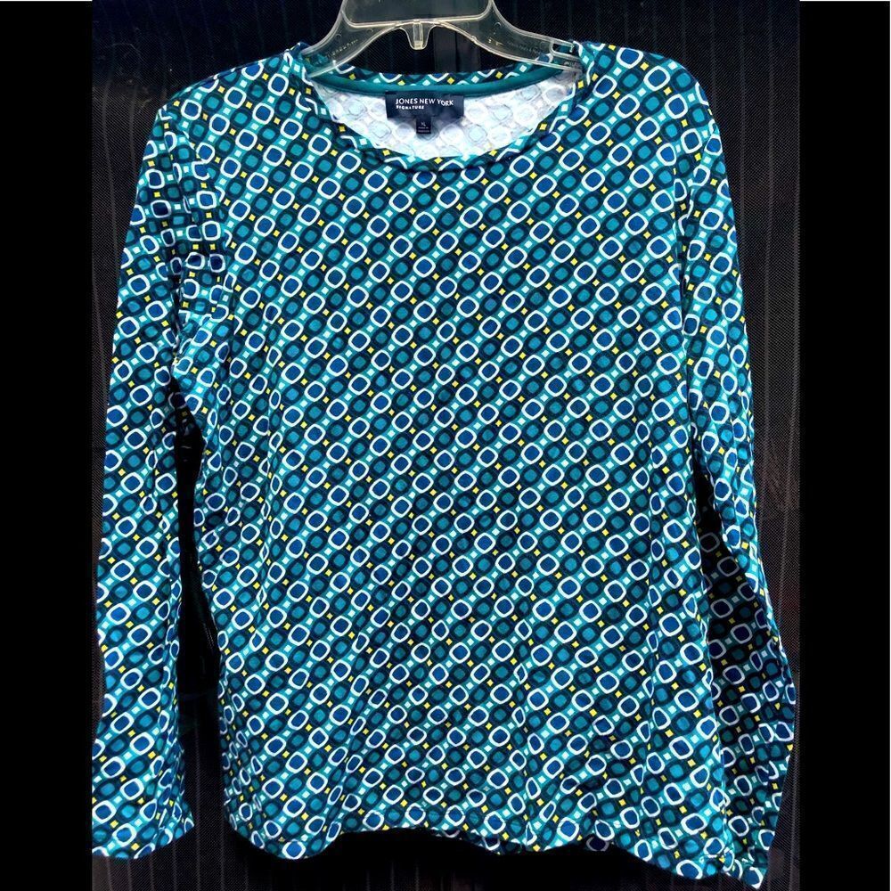 12-Jones New York signature long sleeve stretchy top xl